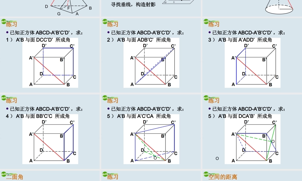 高中数学 空间的角和距离课件  新人教A版必修2 课件
