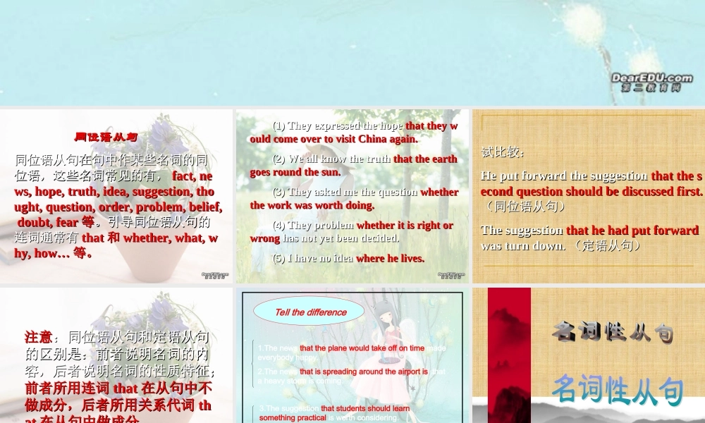 高考英语语法系列名词性从句四 新课标 人教版 试题