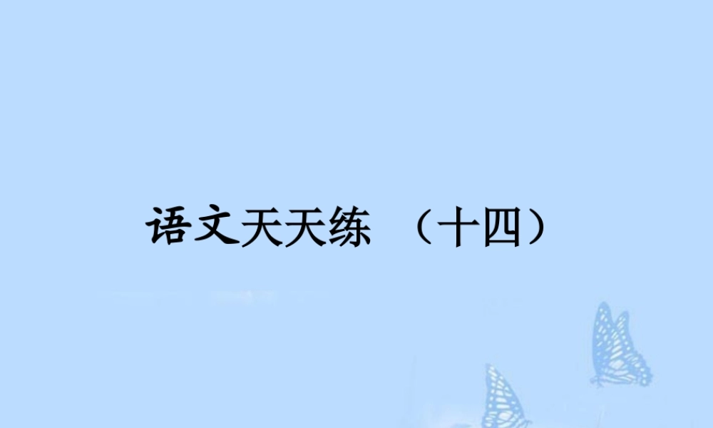 高考语文提分必备 小题快得分第四周课件14 课件