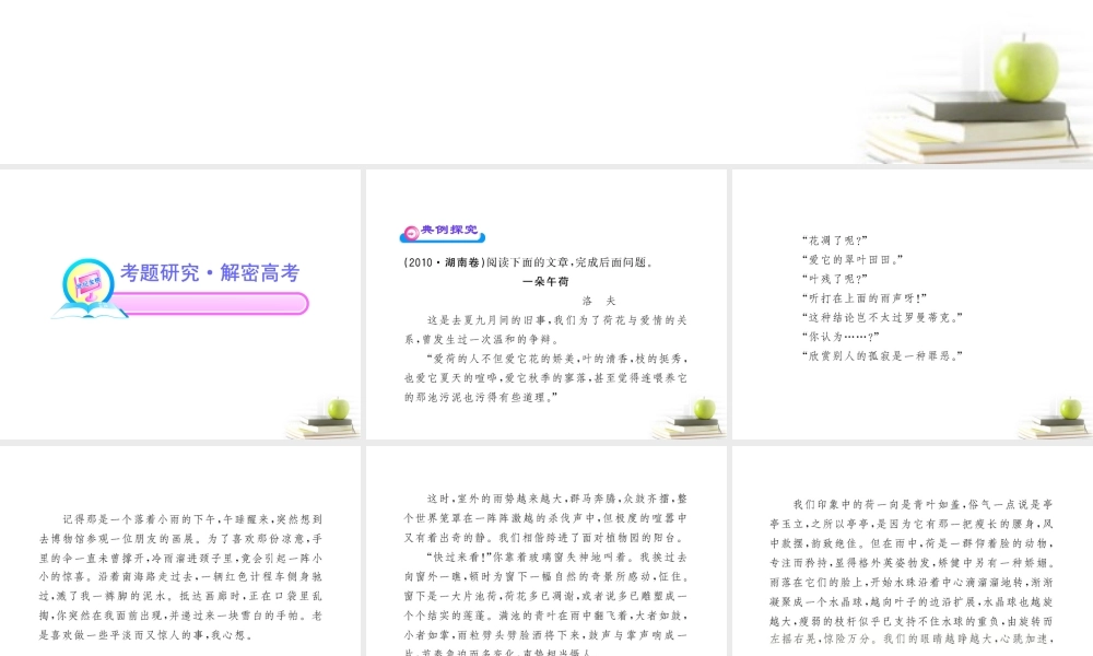 高中语文全程复习方略 3221 形象鉴赏课件 新人教版 (湖南专用) 课件