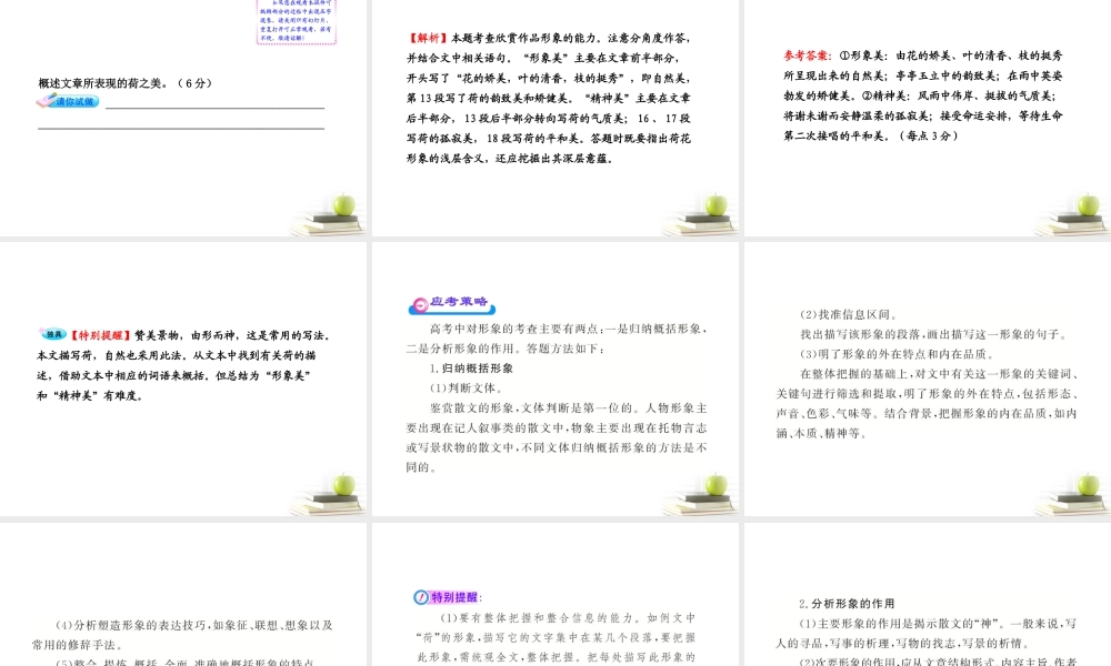 高中语文全程复习方略 3221 形象鉴赏课件 新人教版 (湖南专用) 课件