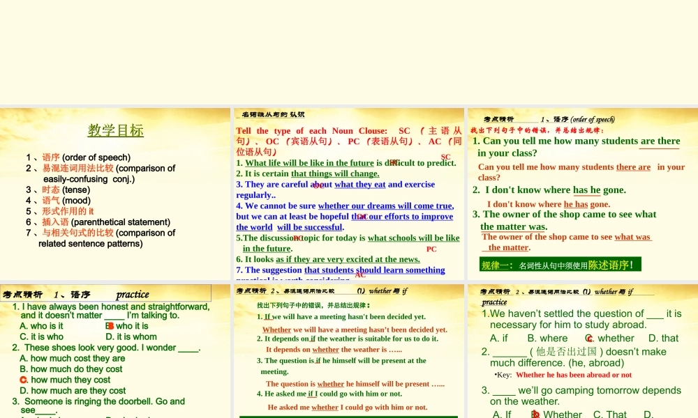 高三英语(高考英语语法：名词性从句考点归纳)课件