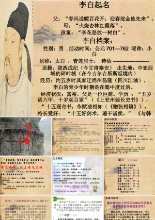 高三语文上册(蜀道难)课件 人教版第五册 课件
