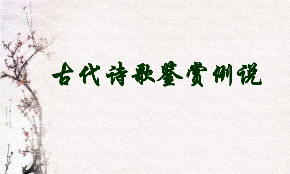 高考语文古代诗歌鉴赏例说专题复习课件 新人教版 课件