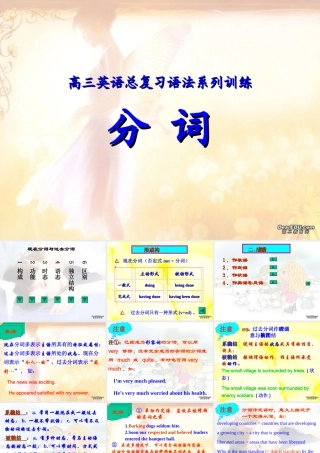 高考英语语法复习系列 分词 新课标 人教版 试题