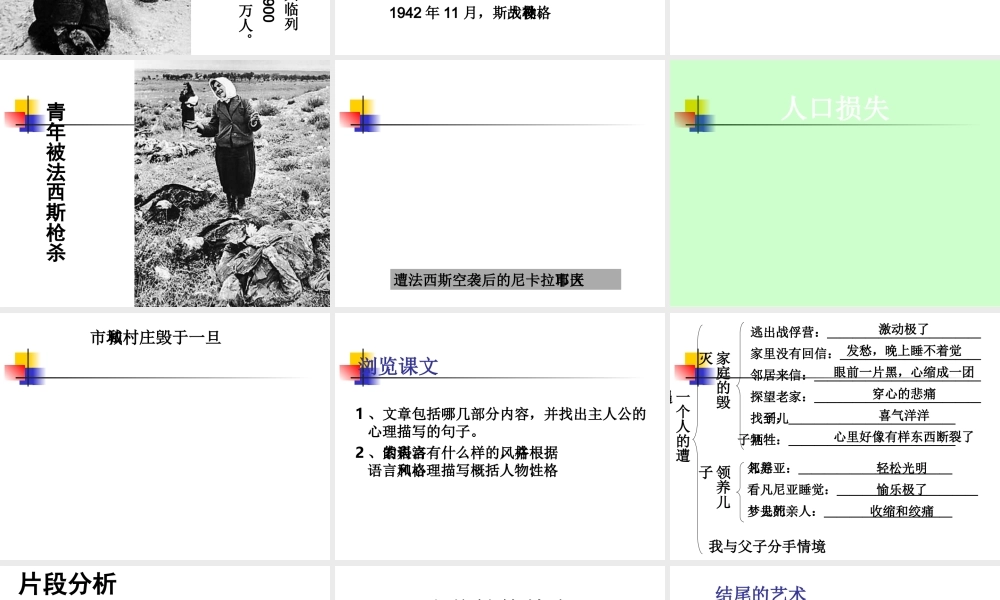 高中语文：(一个人的遭遇)(苏教版必修2)课件之一 课件