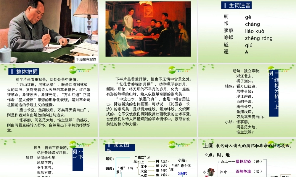 高中语文 11(沁园春_长沙)课件 新人教版必修1(高一) 课件