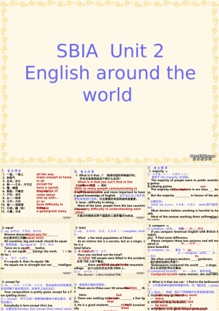 高一英语Unit2 English around the world课件 新课标 人教版 课件