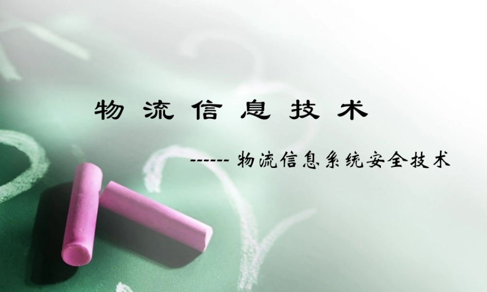 物流信息系统的安全技术