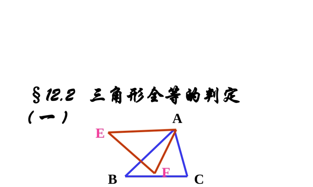 全等三角形的判定第一课时.2全等三角形的判定1