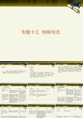 高考英语语法专题十三解读特殊句式