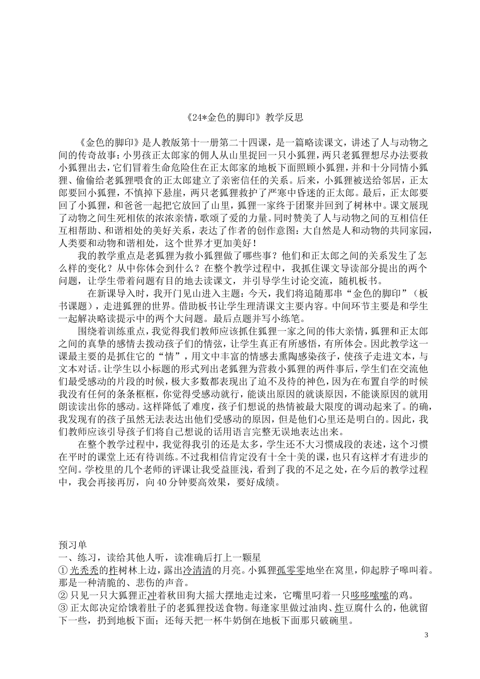 《金色的脚印》教学设计_第3页