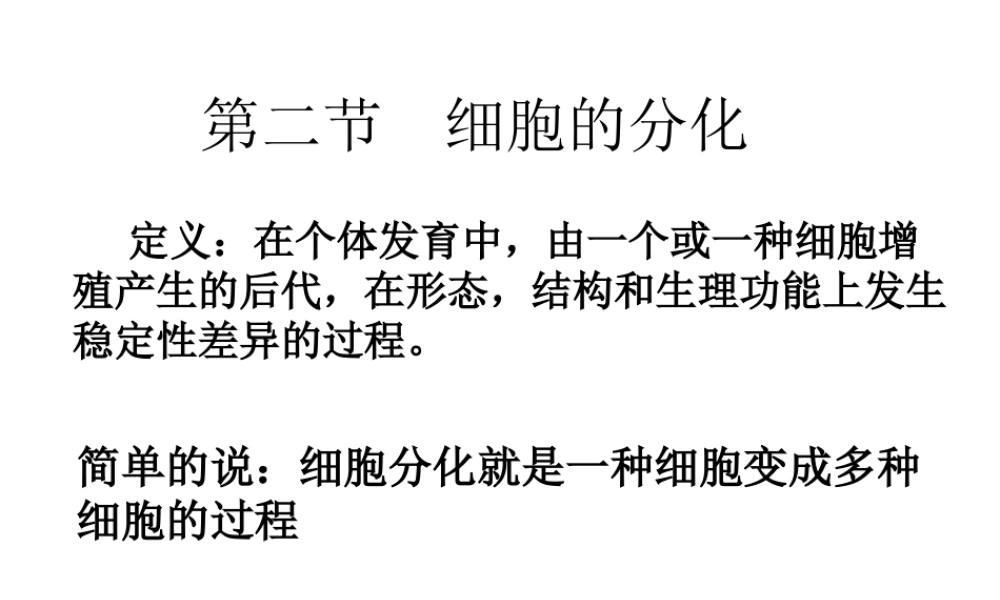 第二节细胞的分化