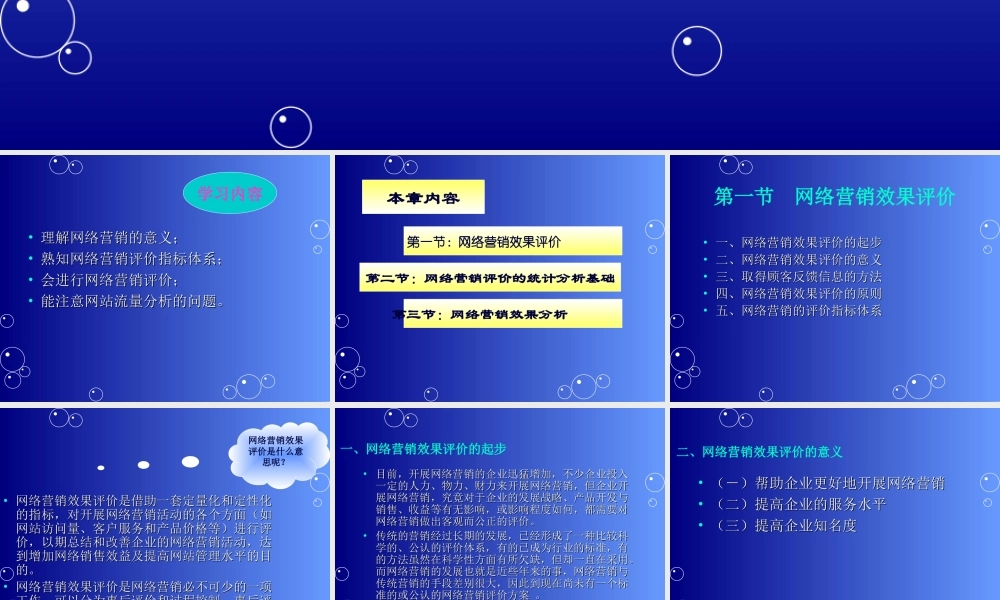 第十章网络营销效果评价与分析
