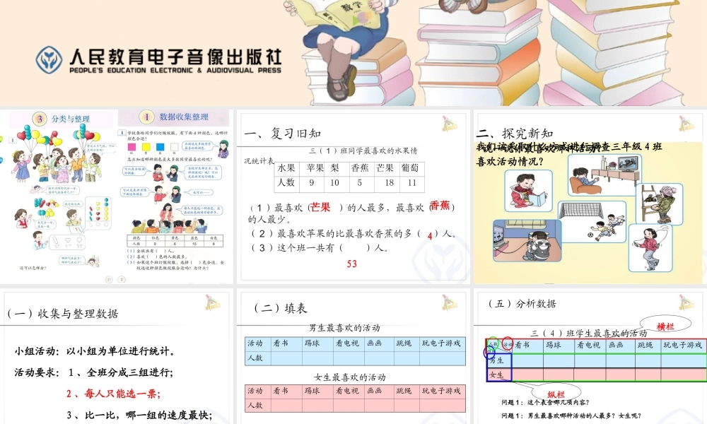 人教2011版小学数学三年级复式统计图-(2)