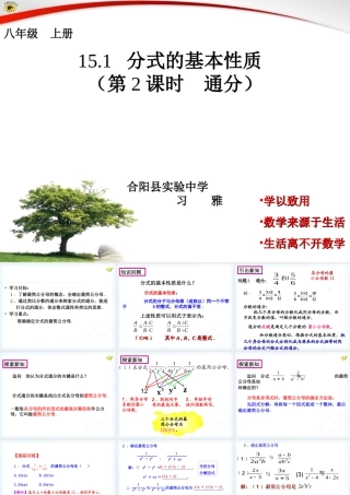 分式的基本性质——通分
