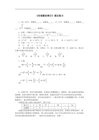 有理数的乘方课后练习