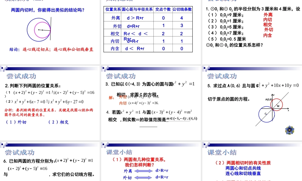 2.2.3圆与圆的位置关系