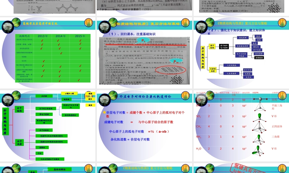 探讨人教版高中化学选修3《物质结构与性质》复习方法和策略