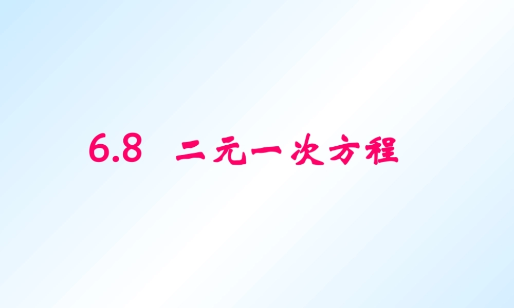 6.8二元一次方程-(2)