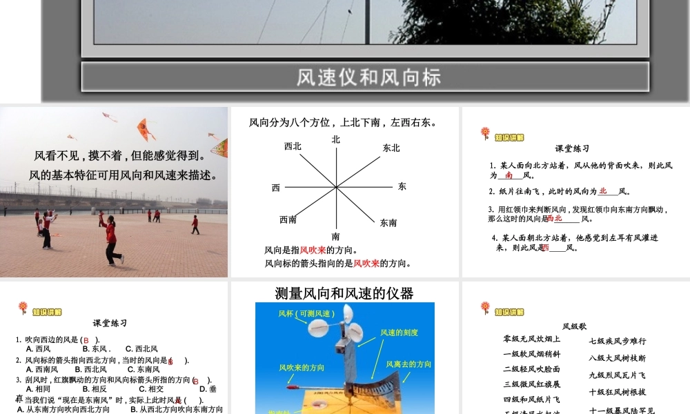 演示文稿《风向和风速》