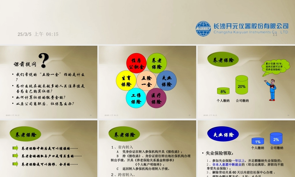 社会保险(五险一金)基础知识培训