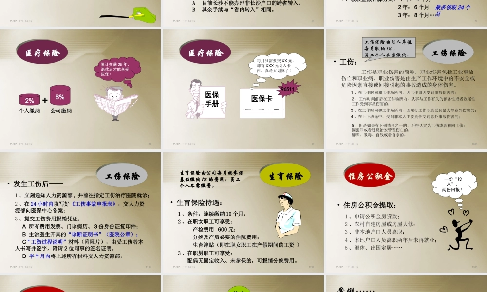 社会保险(五险一金)基础知识培训