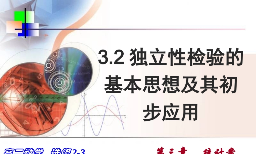 独立性检验的思想及应用