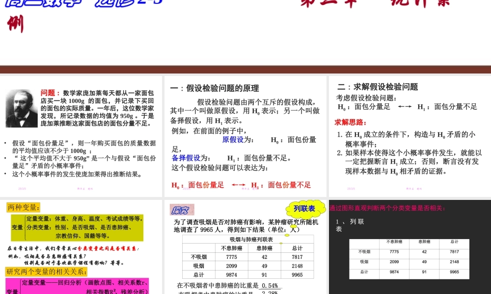 独立性检验的思想及应用