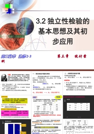独立性检验的思想及应用