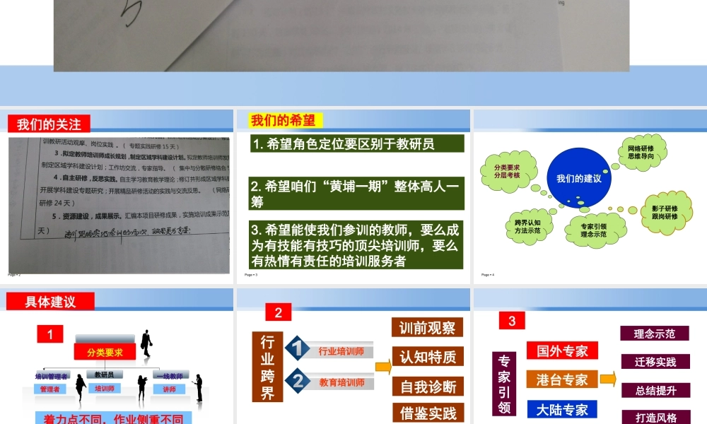 对培训方案的思考与建议