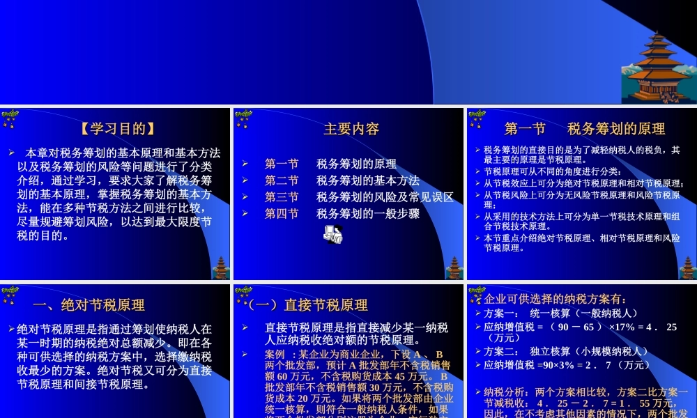 第二章-税务筹划的原理和方法