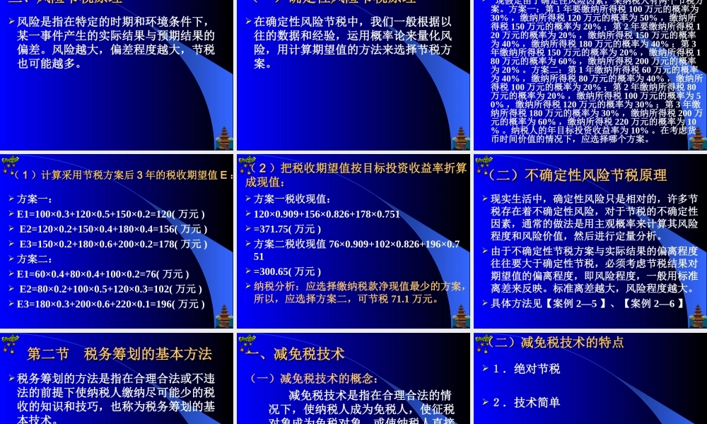 第二章-税务筹划的原理和方法