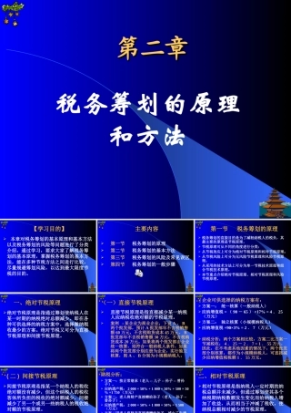 第二章-税务筹划的原理和方法