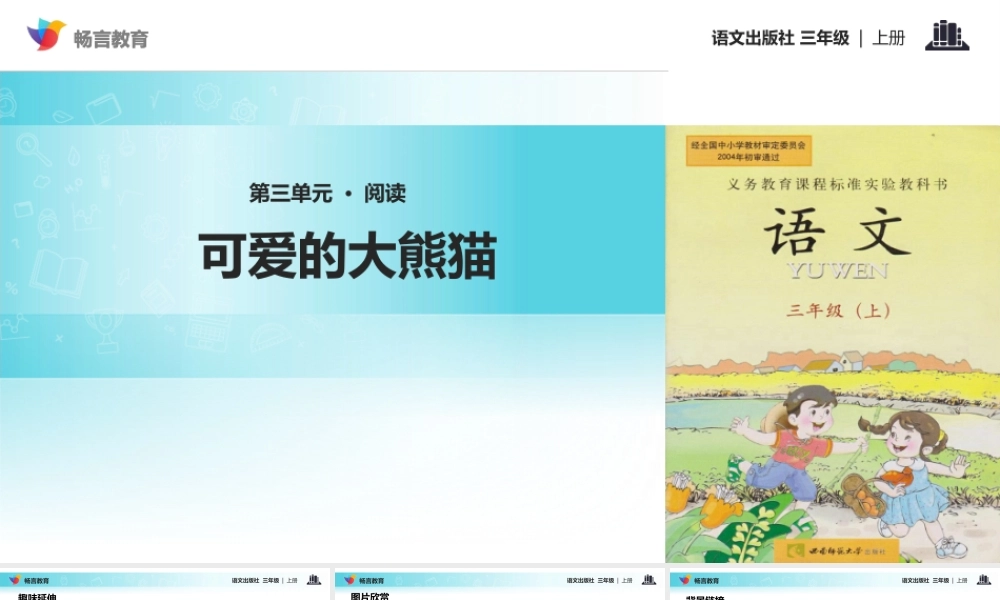 【教学课件】《可爱的大熊猫》(语文)