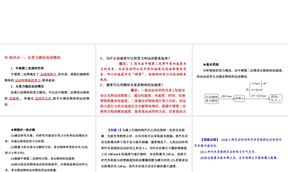 牛顿第二定律应用实例