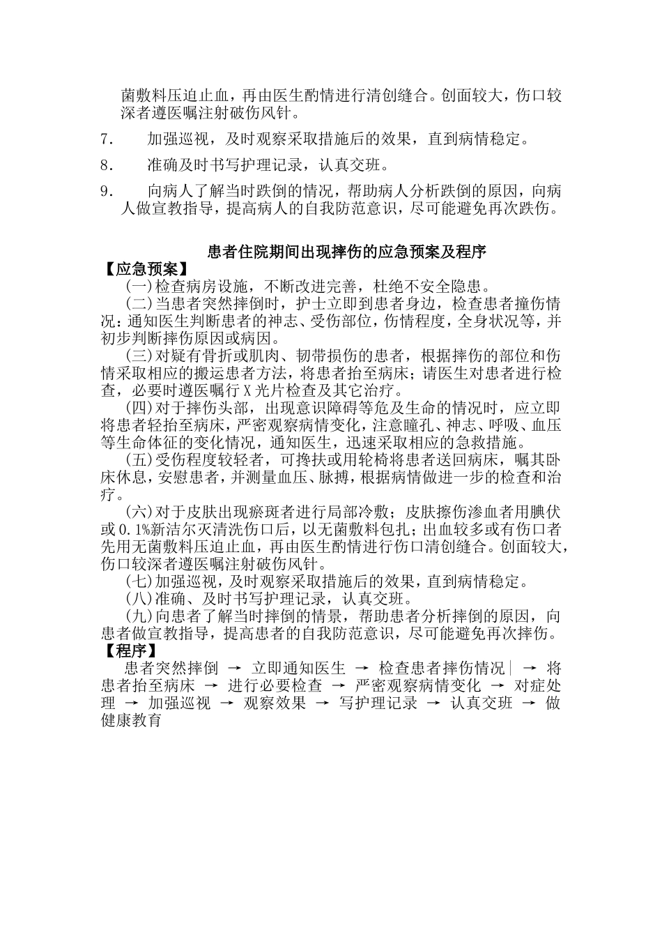 住院患者跌倒摔伤应急预案_第2页