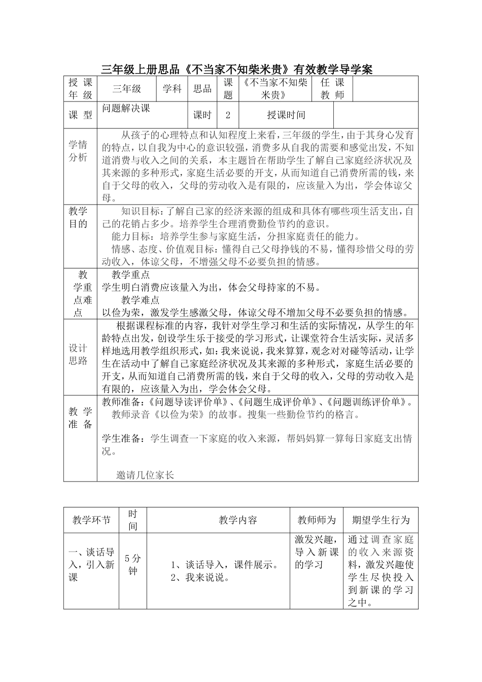 《不当家不知柴米贵》一案三单_第1页