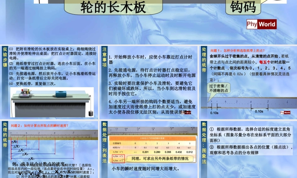 2.1实验-探究小车速度随时间变化的规律