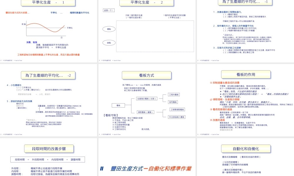 丰田生产方式--Just-In-Time