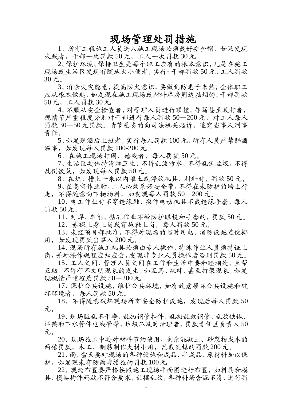 现场管理处罚措施_第1页