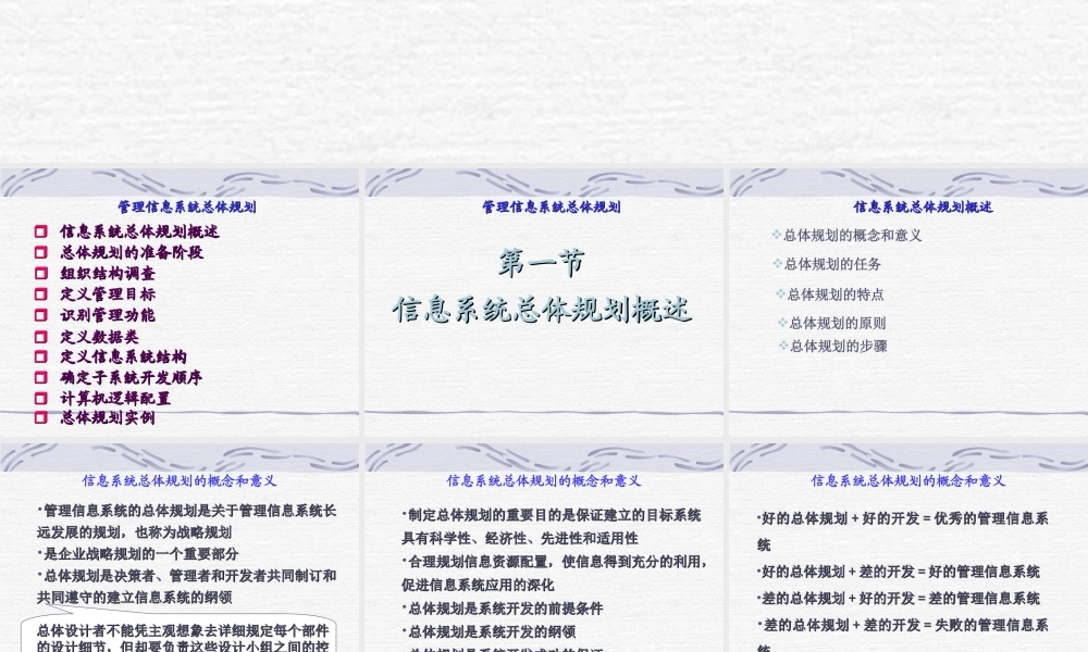 信息系统总体规划