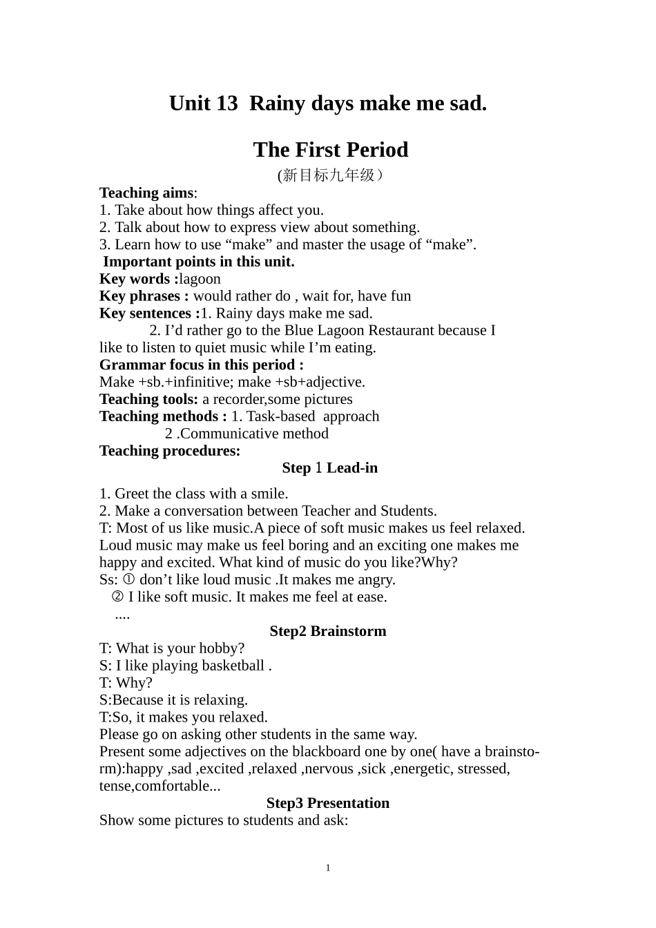 Unit13Rainydaysmakemesad_第1页