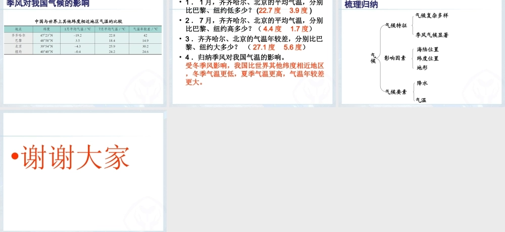 我国气候的主要特征