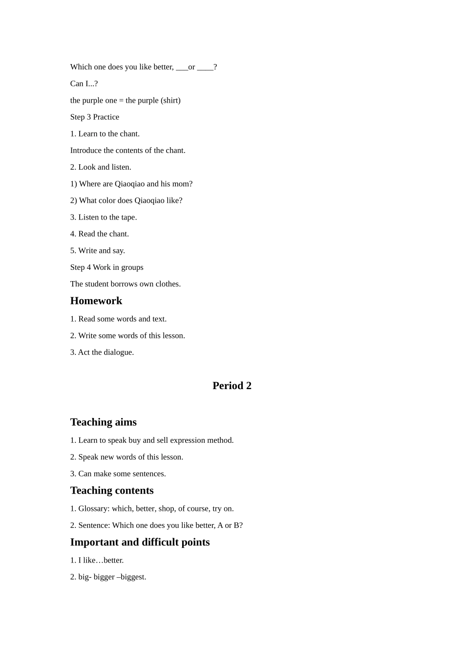 Unit-3-Shopping-at-a-Store-教案_第2页