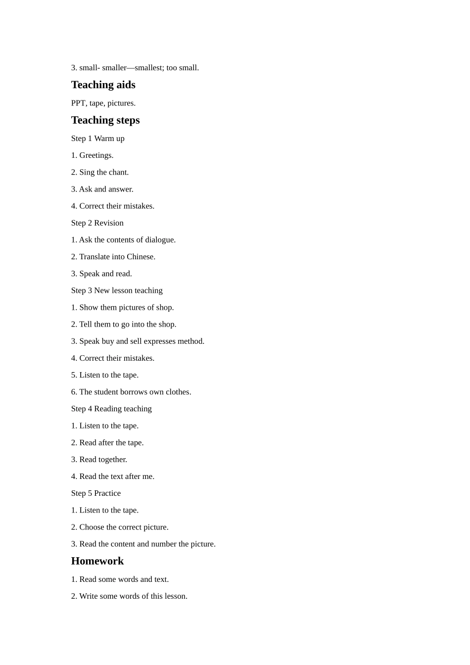 Unit-3-Shopping-at-a-Store-教案_第3页