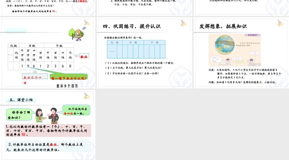 第一学时--亿以内数的认识