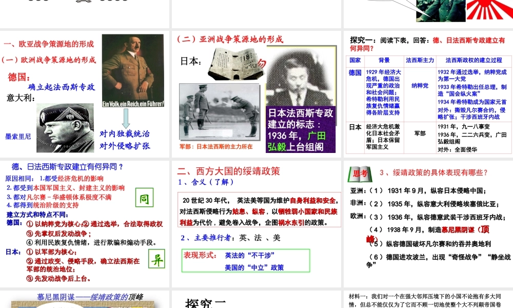 一第二次世界大战前夜