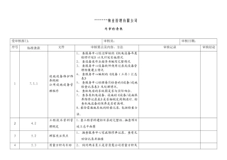 物业内审检查表(工程管理类)