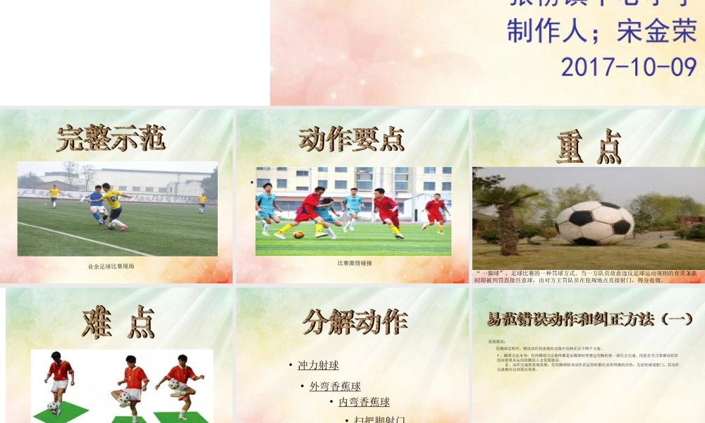 张榜镇中心小学-宋金荣-足球课件ppt